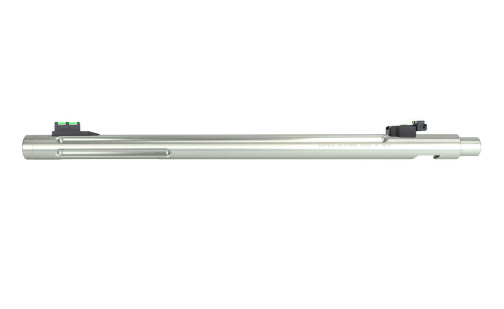 Left side product image of the SILVER X-RING OPEN SIGHT BARREL FOR RUGER® 10/22® RIFLES THREADED AND FLUTED