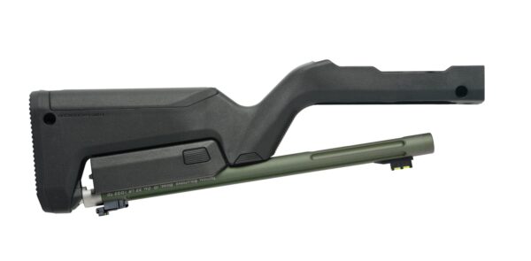 Product image of the MATTE OLIVE DRAB X-RING TAKEDOWN BARREL W/ MAGPUL® X-22 BACKPACKER STOCK / BLACK