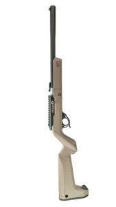 Product image of the MATTE BLACK INTEGRALLY SUPPRESSED X-RING TAKEDOWN RIFLE / HUNTER STOCK / FDE