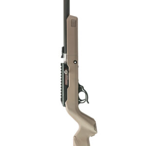 Product image of the MATTE BLACK INTEGRALLY SUPPRESSED X-RING TAKEDOWN RIFLE / HUNTER STOCK / FDE