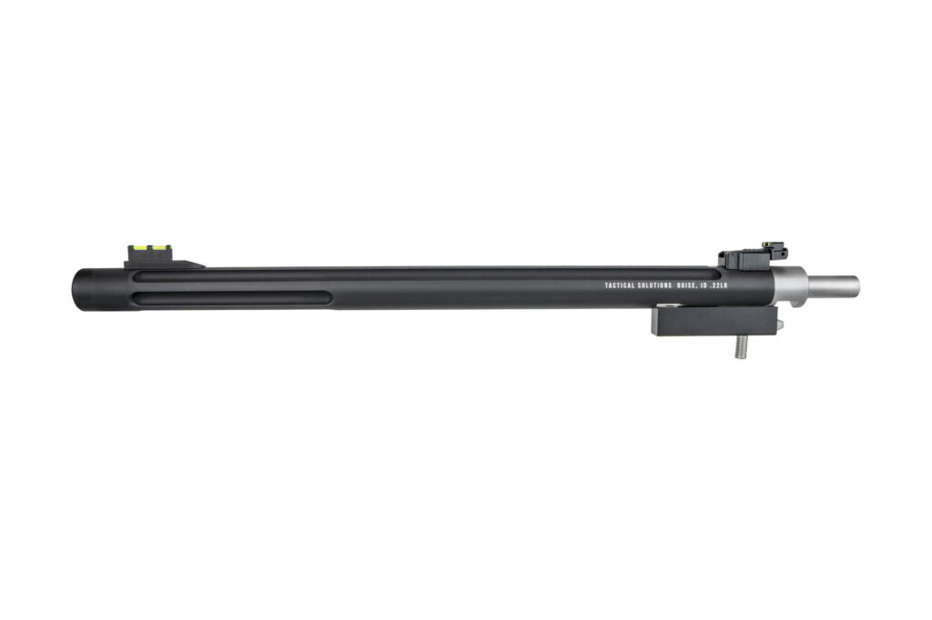 Product image of the left side of the MATTE BLACK X-RING TAKEDOWN BARREL FOR RUGER® 10/22 TAKEDOWN® RIFLES