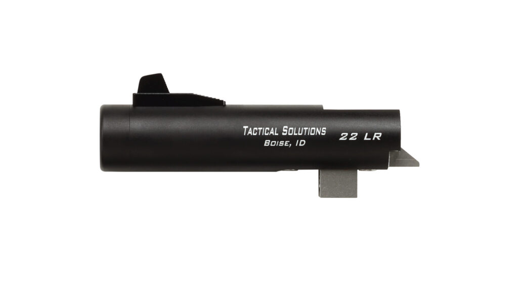 Up close product image of the left side of the 4" Threaded TRAIL-LITE™ Barrel Upgrade for Buck Mark® Pistols.