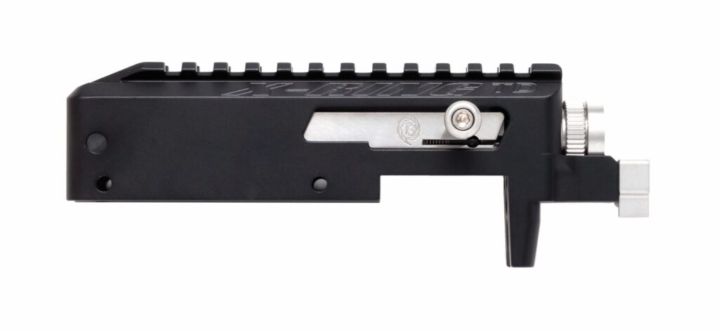 Front product photo of the MATTE BLACK X-RING VR SEMI-AUTO TAKEDOWN RECEIVER .22 LR.