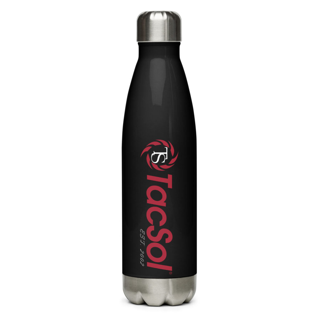 TacSol Black Stainless Steel Waterbottle