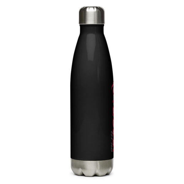 Back side of TacSol Black Stainless Steel Waterbottle